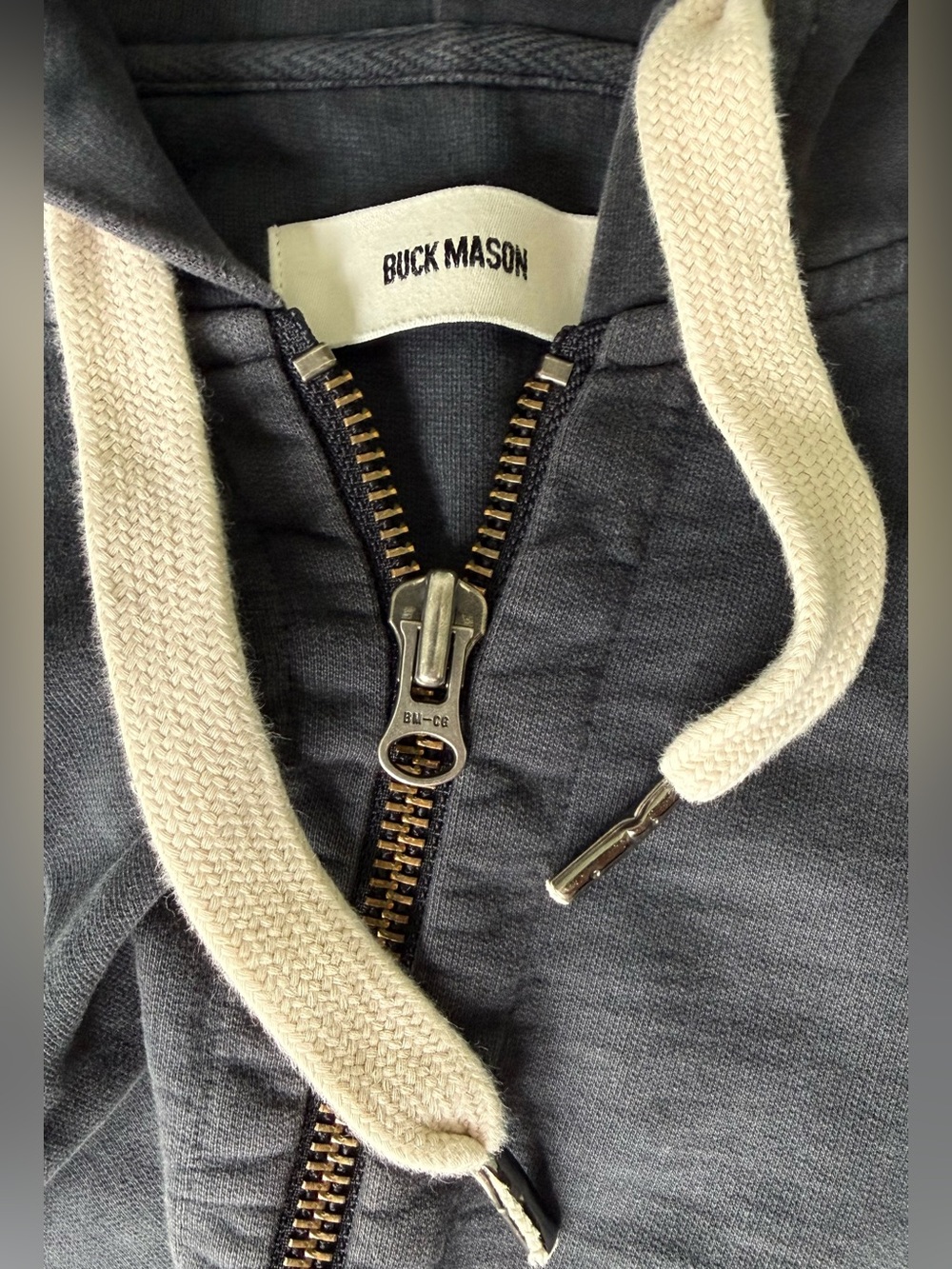 Buck Mason Alpine Fleece Full Zip Hoodie XL Faded Navy BM15014 - Picture 2 of 13